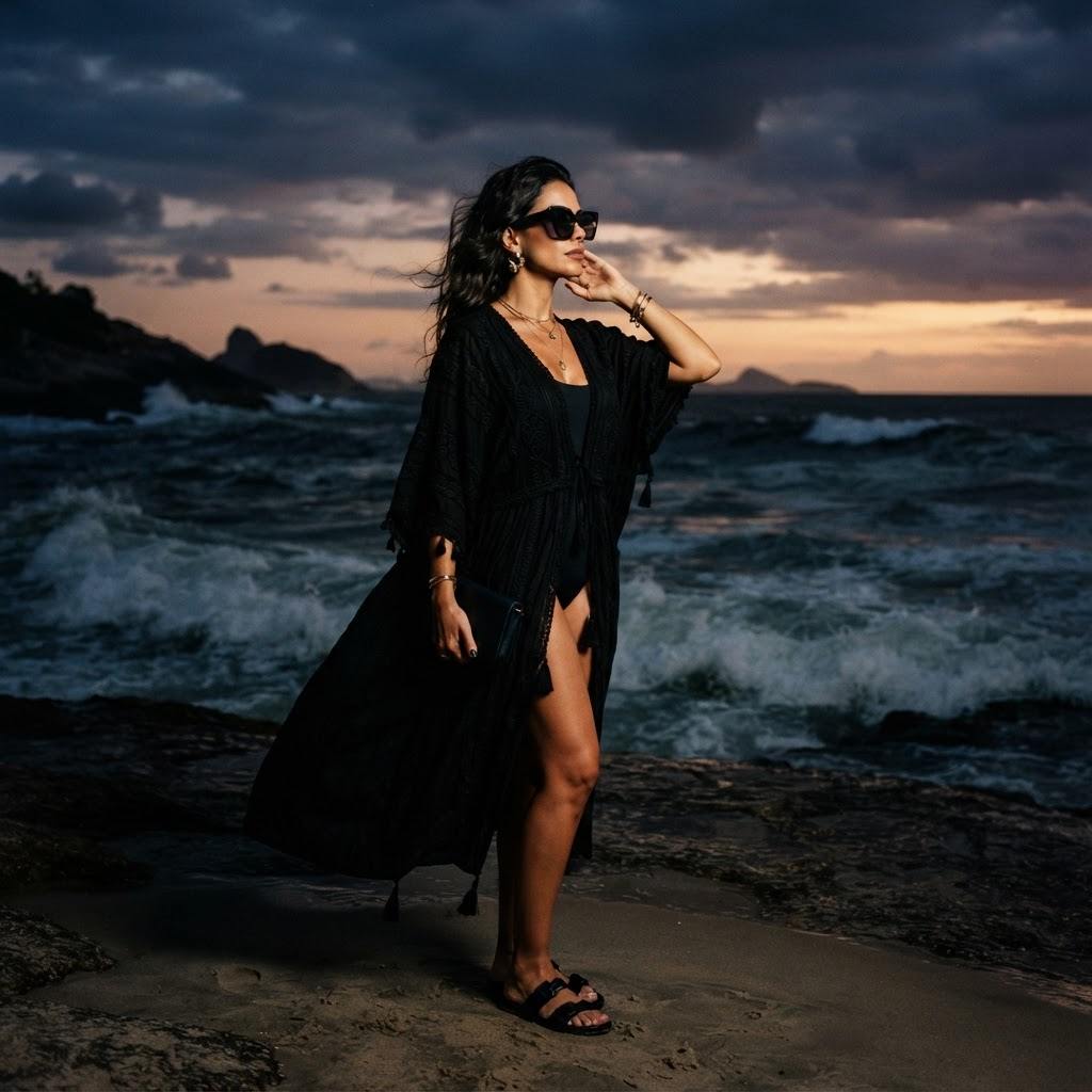 Mulher representando Escorpião no verão